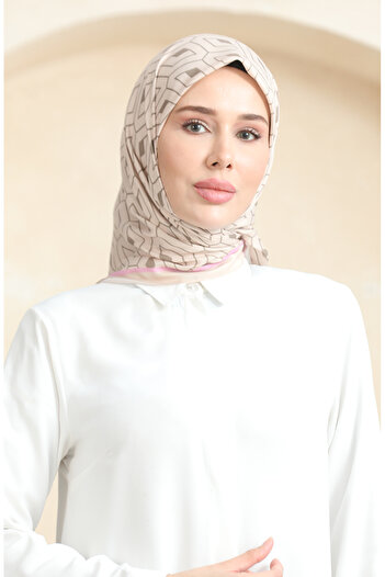 sefamerve 19094-07 Model Beige Milk Coffee Soft Cotton Scarf