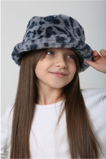Balerinikizler Baby&Kids Leopar Desenli Kız Çocuk Peluş Bucket Şapka