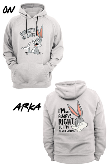 remonz Bugs Bunny εμπριμέ φλις κουκούλα - 3 κλωστές. Ανυψωμένο, με κουκούλα και πολύ χοντρό