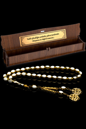 OTTOTESBİH Gold White Special Design Metal Rosary