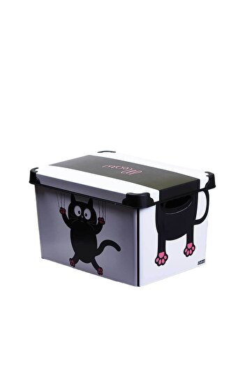 QUTU Style Box Meow Patterned 20 L Decorative Storage Box