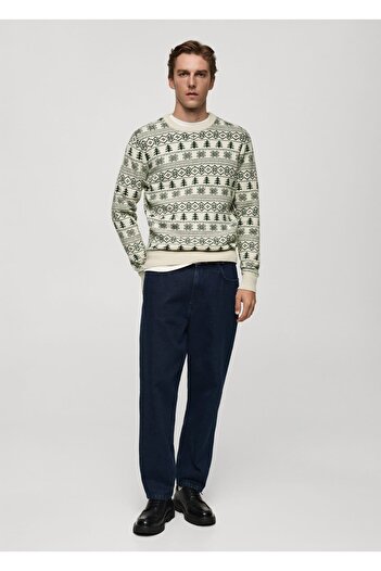 MANGO Man New Year's Print Knit Sweater