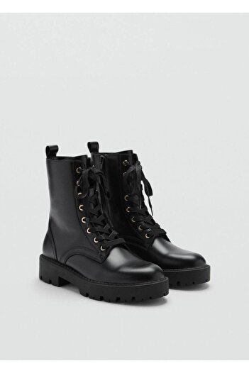 MANGO Woman Lace-up leather boots