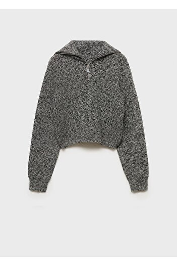 MANGO Woman Zippered Shrunken Sweater