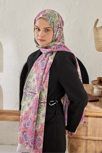 Modakaşmir Münhani Patterned Silky Shawl