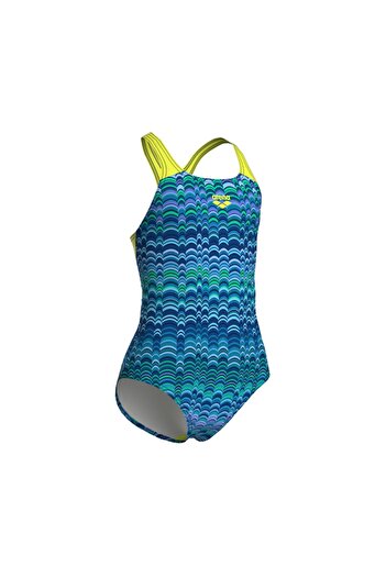 ARENA Girl's Arena Ondulation Swimsuit Swim Pro Back Multi Navy Soft Green
