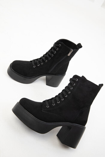 SOHO Μαύρα σουέτ γυναικείες μπότες - 19985 Model Bootie
