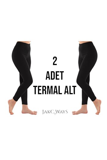 JAKC WAYS 2 Pieces, Women's (Unisex) Thermal Bottom, Black Color / Thermal Underwear, Thermal Leggings