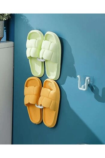 miatamer 3Pcs U-Shaped Wall Mounted Self-Adhesive Slipper and Shoe Rack