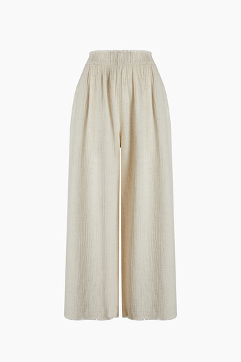 İKİKIZ Crinkle Linen Palazzo Trousers