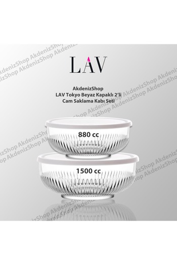 LAV 880 Cc and 1500Cc White Two Pieces Tokyo Storage Bowl Akdenizshop
