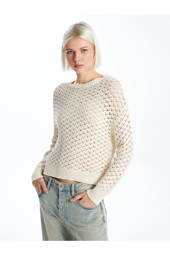LC Waikiki Women's Long Sleeve Crew Neck Oversize Knitwear Sweater - W4Hı68Z8