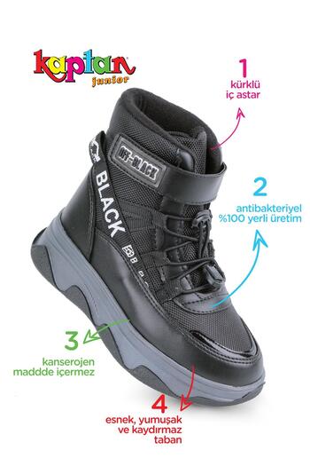 KAPTAN JUNIOR Boy's Furry Hooded Boots - Cold Resistant, Pgme 52260