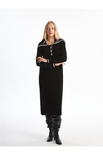 LC Waikiki Create Your Style from Uzg Store |   Shawl Collar Women's Knitwear Dress