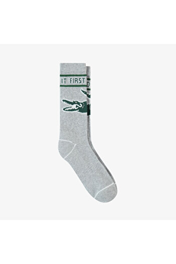 Lacoste Унисекс печатни сиви чорапи