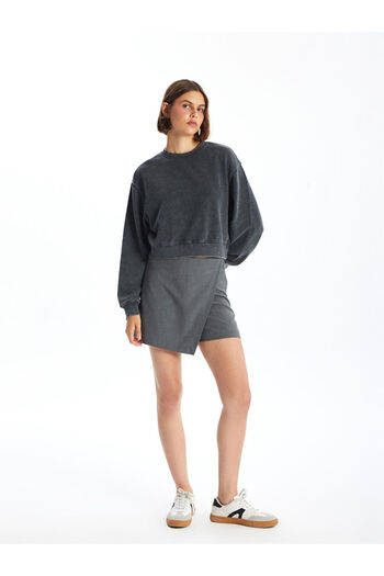 LC Waikiki LCW Damen-Shortsrock mit geradem Bund und Reißverschluss