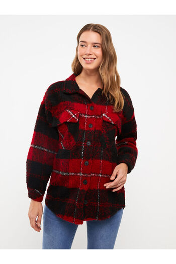 LC Waikiki Plaid Long Sleeve Flannel Maternity Lumberjack Shirt Jacket