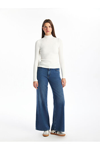 LC Waikiki LCW Vision Women's Knit Sweater - Half Turtleneck, Solid Long Sleeve