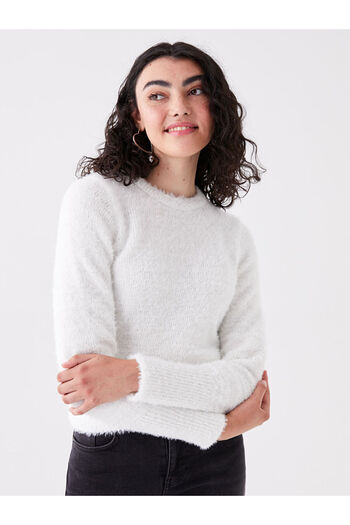 LC Waikiki Women's Knitwear Sweater - Crew Neck, Solid Long Sleeve