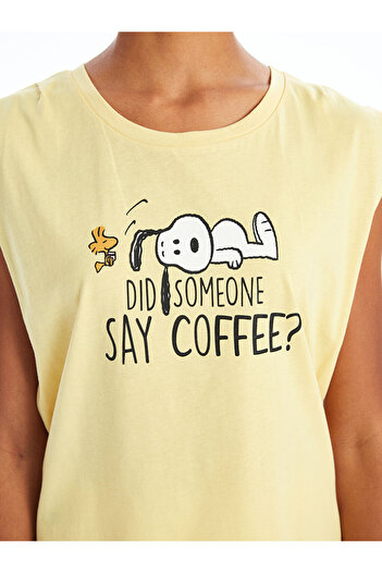 LC Waikiki Lcw Bisiklet Yaka Snoopy Baskılı Kadın Pijama Takımı