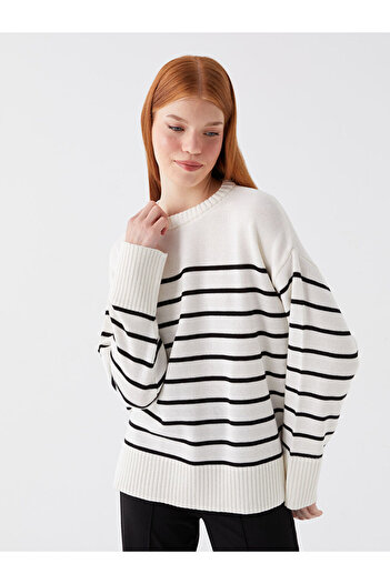 LC Waikiki Striped Crew Neck Long Sleeve Women's Knitwear Sweater