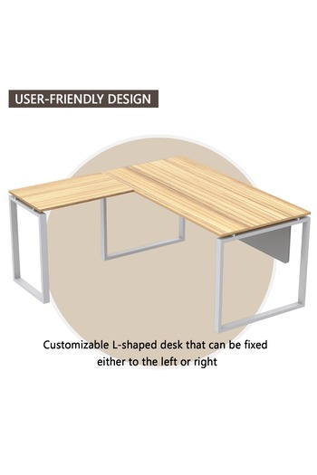Mahmayi Carre 5116L L-Shaped Modern Workstation Desk without Drawer Coco Bolo Ideal for Home