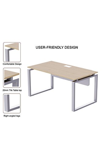 Mahmayi Carre 5114 Modern Workstation without Drawer Computer Desk Natural Davos Oak Ideal for Home