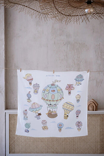 Atelier Babbi Muslin Baby Cover and 3-Piece Mouth Diaper Set - Cappadocia