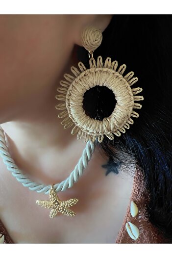 ACAR TAKI Wicker Earrings Bohem Style - Brown Color Acr9142