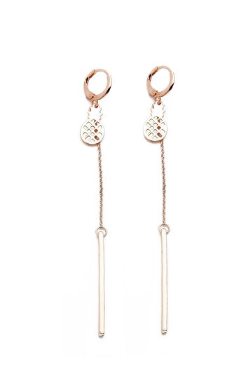 Modex Pineapple Patterned Rose Earrings - Rod Dangle