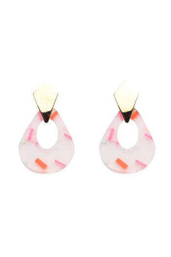 Modex Patterned Transparent Asymmetrical Earrings