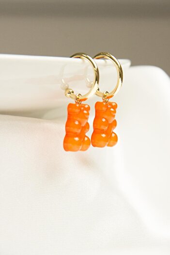 Modex Orange Jelly Bear Earrings
