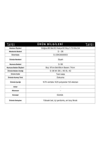 By Saygı High Waist Inside Raised Top Length Lycra Shaping Leggings