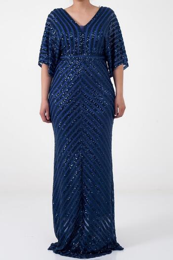 By Saygı Ottoban Paillette Lined B.B Long Evening Dress
