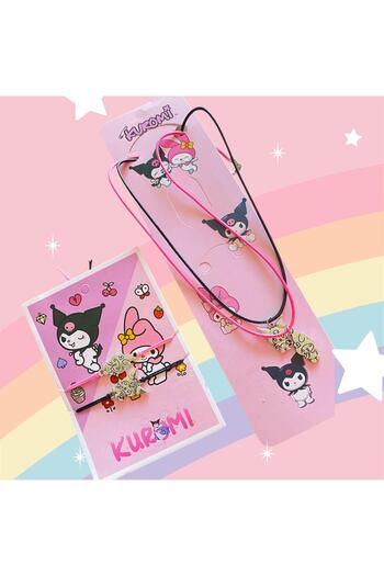 bijoux uniques Kuromi.Melody Friendship Necklace Bracelet 4 Piece Set