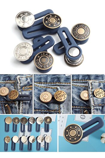 EVİMDM 10 Pcs Magic Metal Button Jeans Pants Waist Extender Replacement Jeans Buttons 10 Pcs