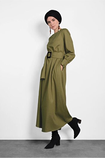 Alvina 40215 Model Dress with Belt and Zipper