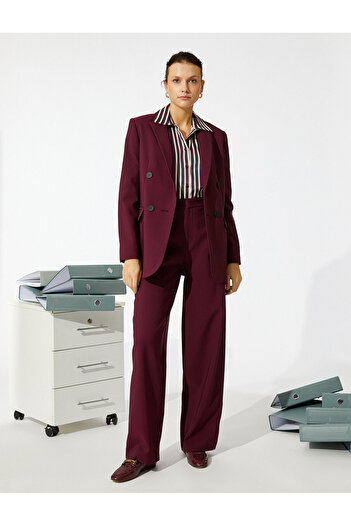 Koton Double Breasted Blazer Jacket with Button Detail