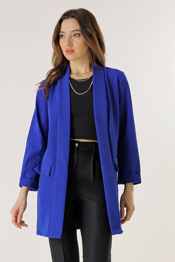By Saygı Shawl Collar Lycra Long Jacket