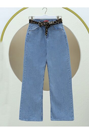 Modamorfo Blue Palazzo Scarf Detailed Jeans