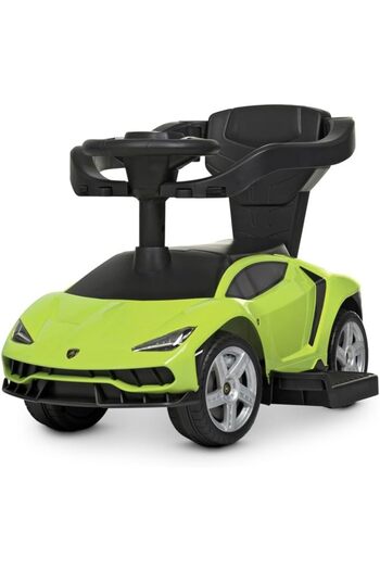 Generic Lamborghini Car Ride-On with Push Handle & Canopy | Green | Toddler Toy Car for Outdoor Fun