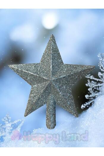 Happyland Christmas Pine Tree Hill Silver Color Bright 15 cm Gray Color Christmas Hill Star