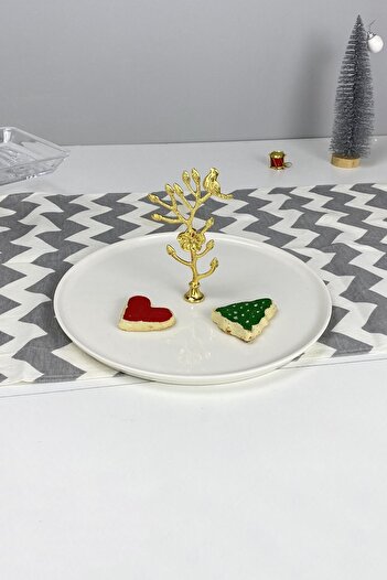 MAY HOME Porcelain Serving Plate with Handle