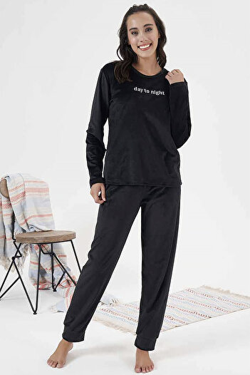 REMSA Women's Velvet Pajama Set - 24388 Black