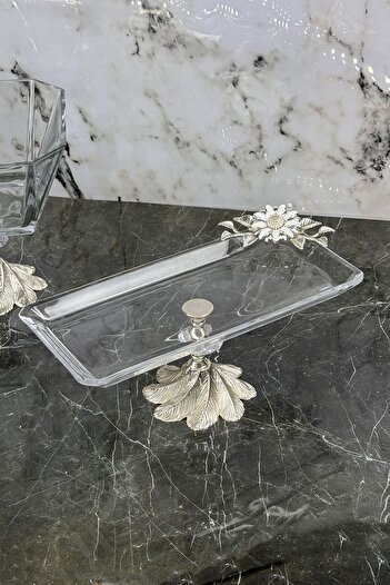 MAY HOME Papatya Glass Bowl Plate Serving Set & Candy Footed Plate Bowl Set