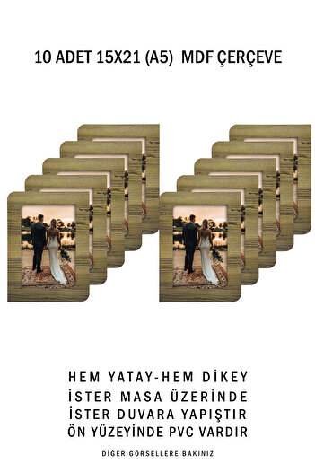 yhfoto 10 Pieces 15X21 A5 Wooden Frame - Mdf Tape Photo Frame