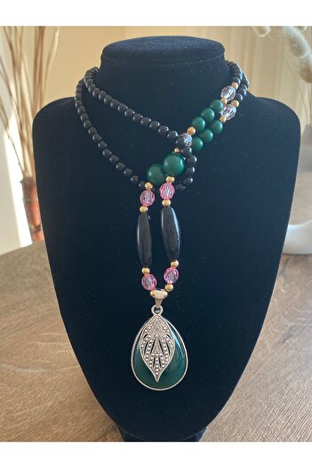 Store Green Charm Colorful Beads Mystic Style Women's Necklace