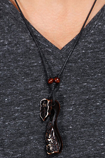 Dejavu Chinese Blessings Totem Design Adjustable Drawstring Necklace