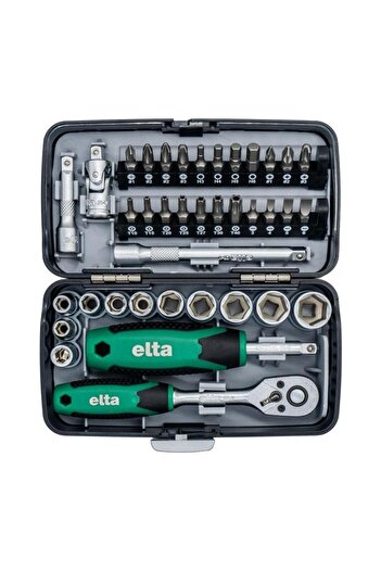 Elta 38 قطعة 1/4 "مجموعة مفاتيح ومقابس السقاطة السداسية