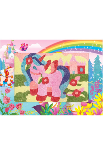 4M Mini creative set with sand and glitter - Unicorns